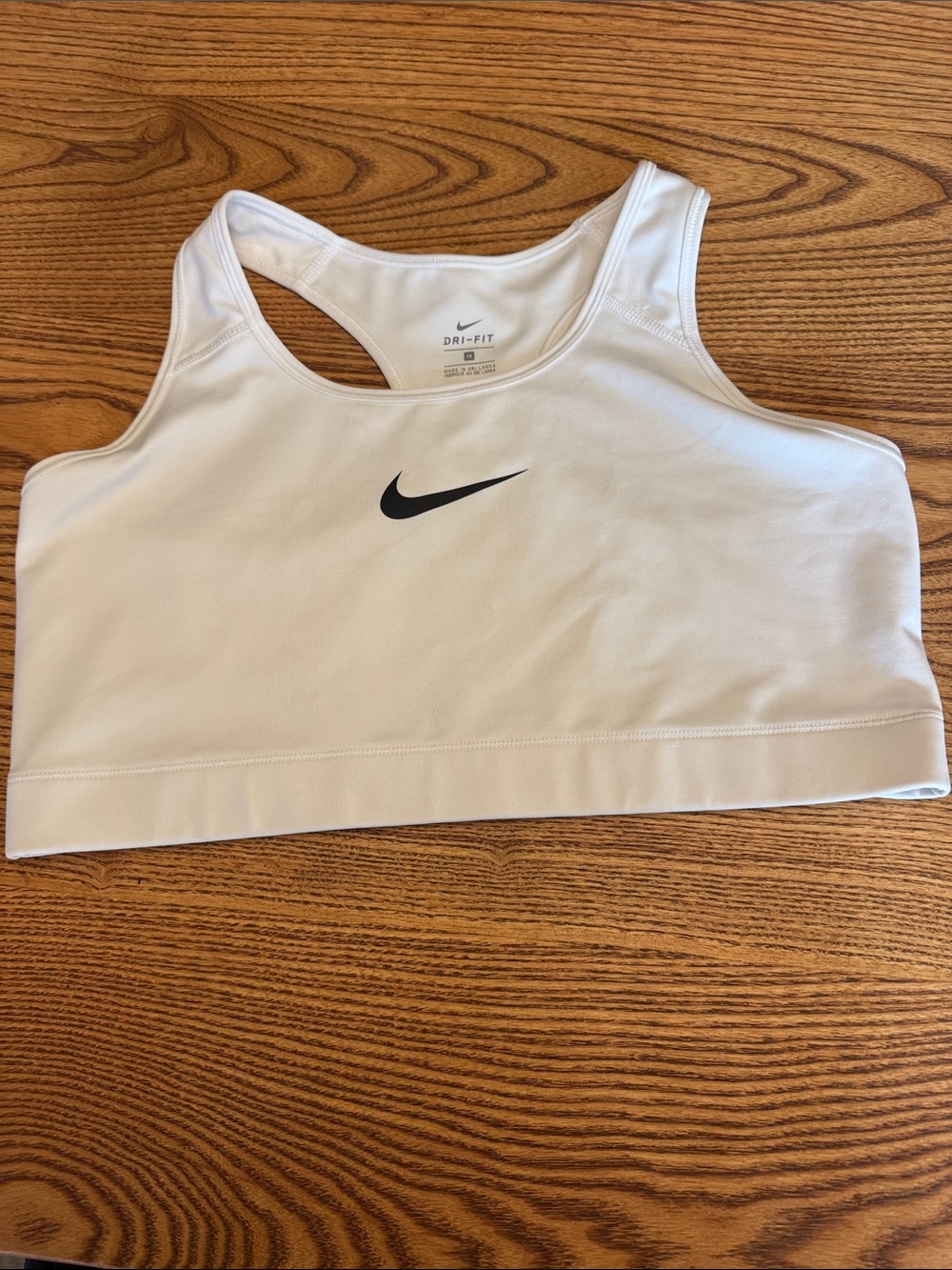 Nike White Dri-FIT Racerback Sports Bra, XXL